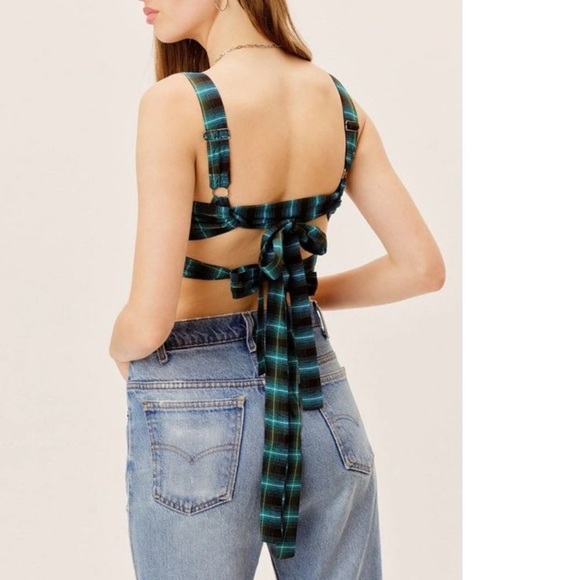{For Love & Lemons} Brand New Plaid Avery Bra Top - Picture 6 of 10